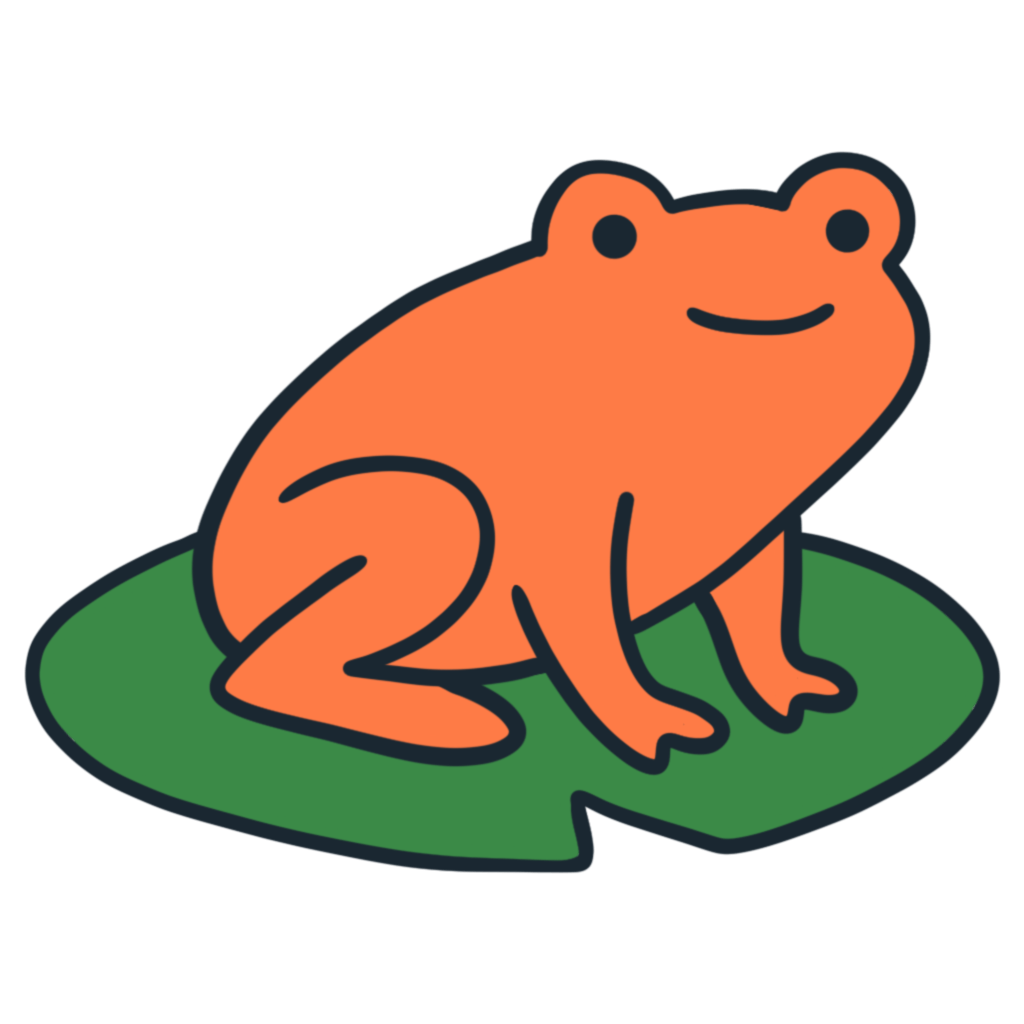 Coral frog sitting on a lilypad