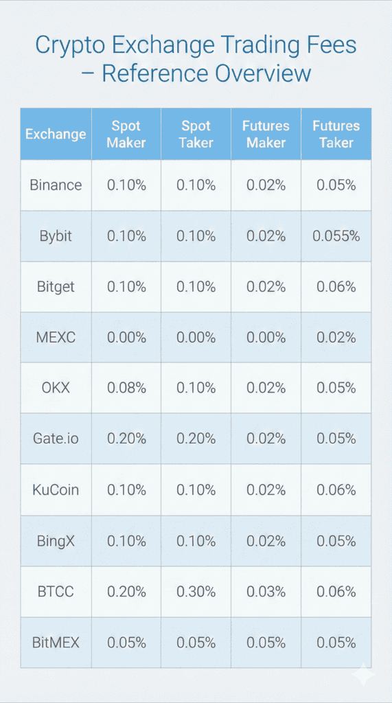 Infographic explaining how different crypto trader types are affected by trading fees and cost structures