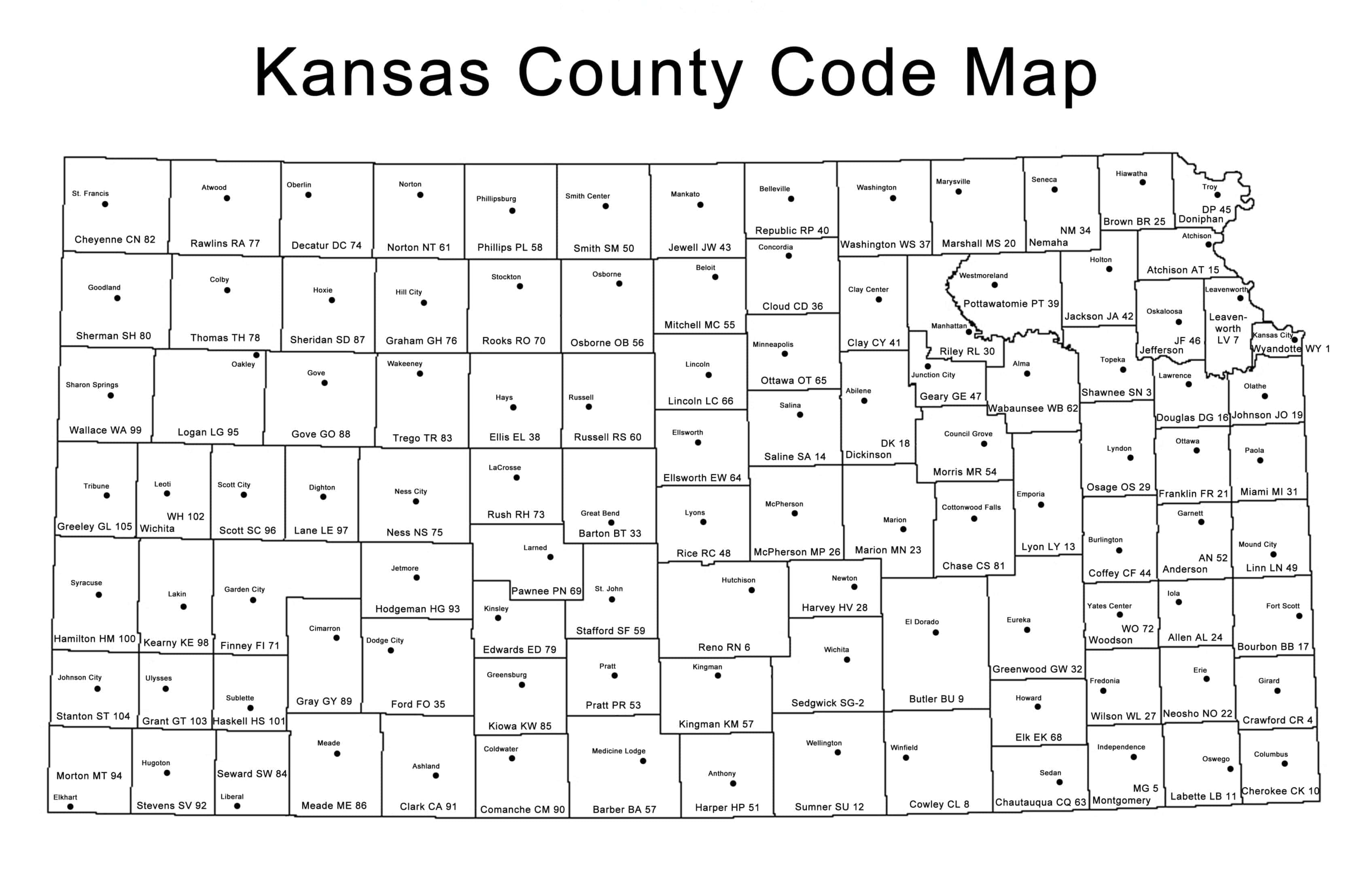 Kansas County Code Map
