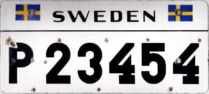Porcelain Sweden license plate #P23454