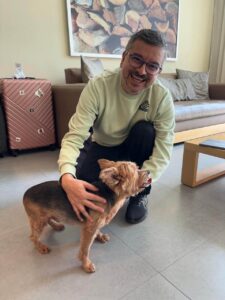 Ozzy, a dog transported from Brazil to Mexico by WorldCare Pet Transport, reunited with his pet parent at arrival.