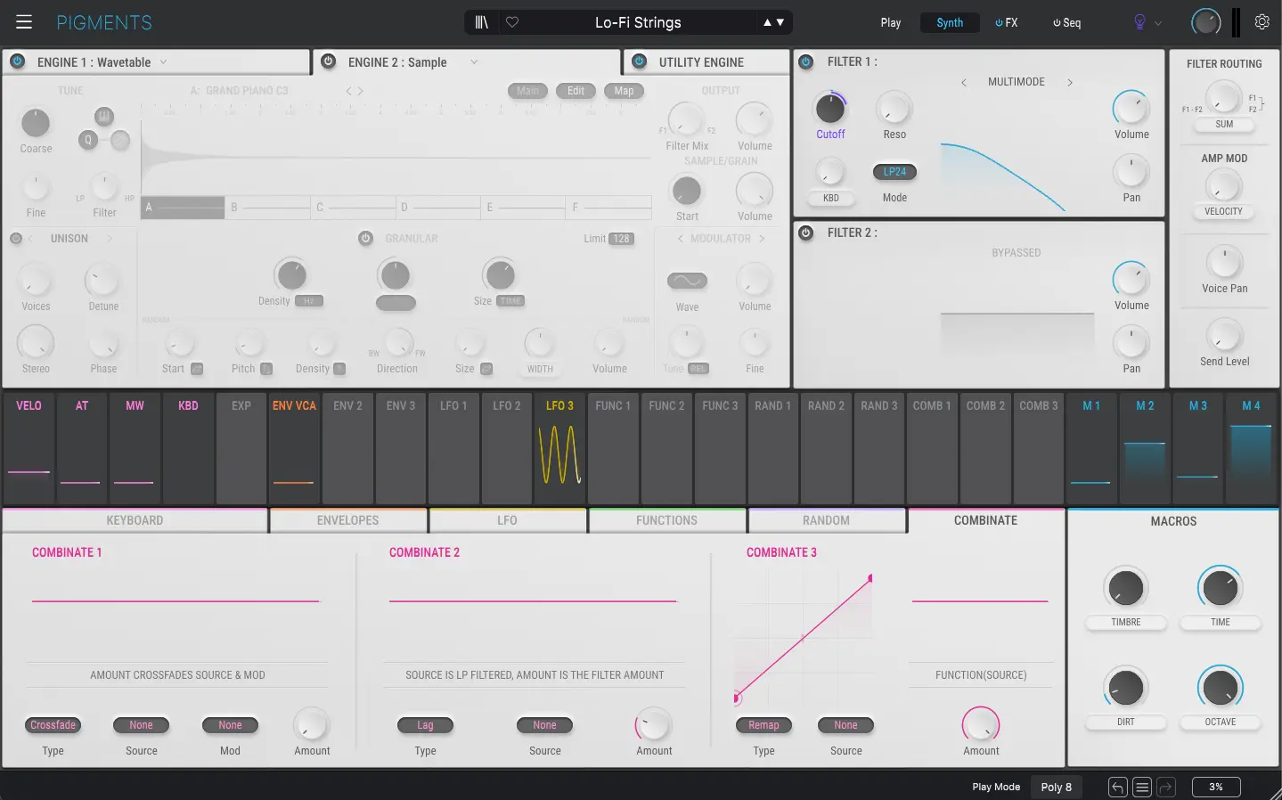 Arturia Pigments 5 interface light