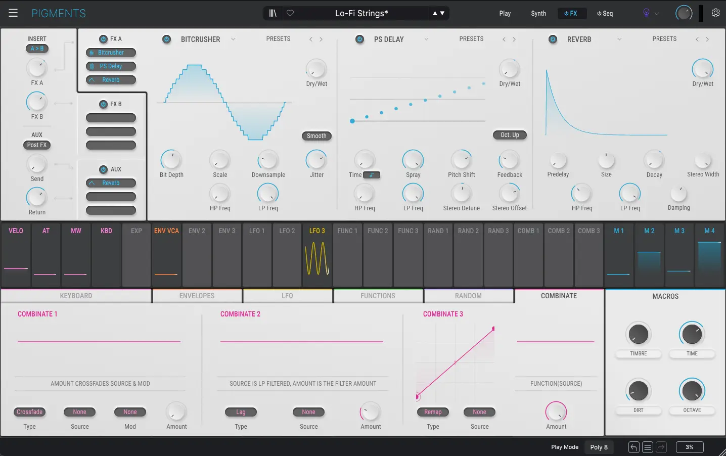 Arturia Pigments 5 Effect Interface Light