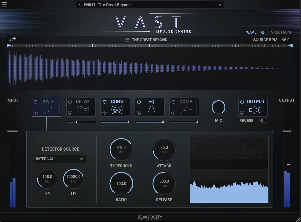 Heavyocity VAST interface Convolution Reverb