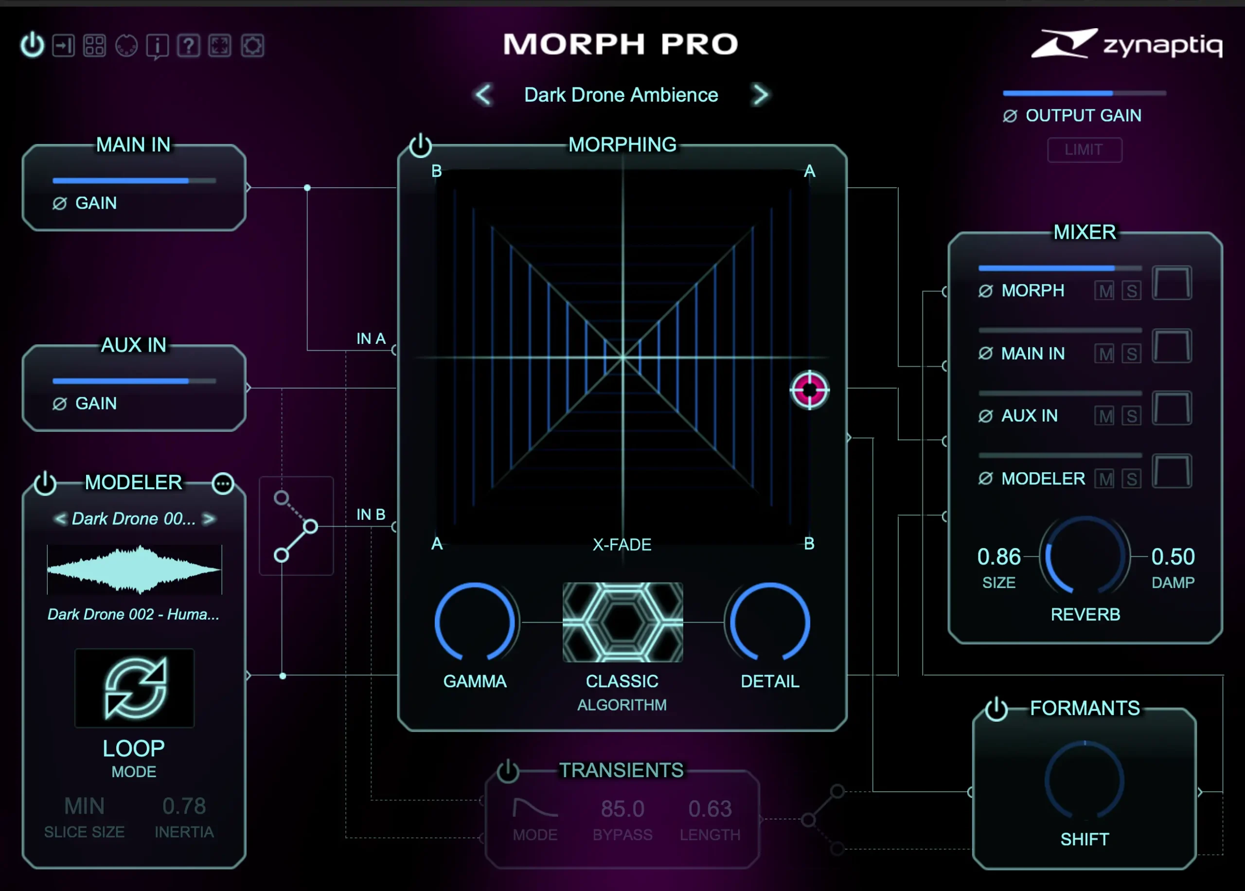 Zynaptig Morph Pro Interface