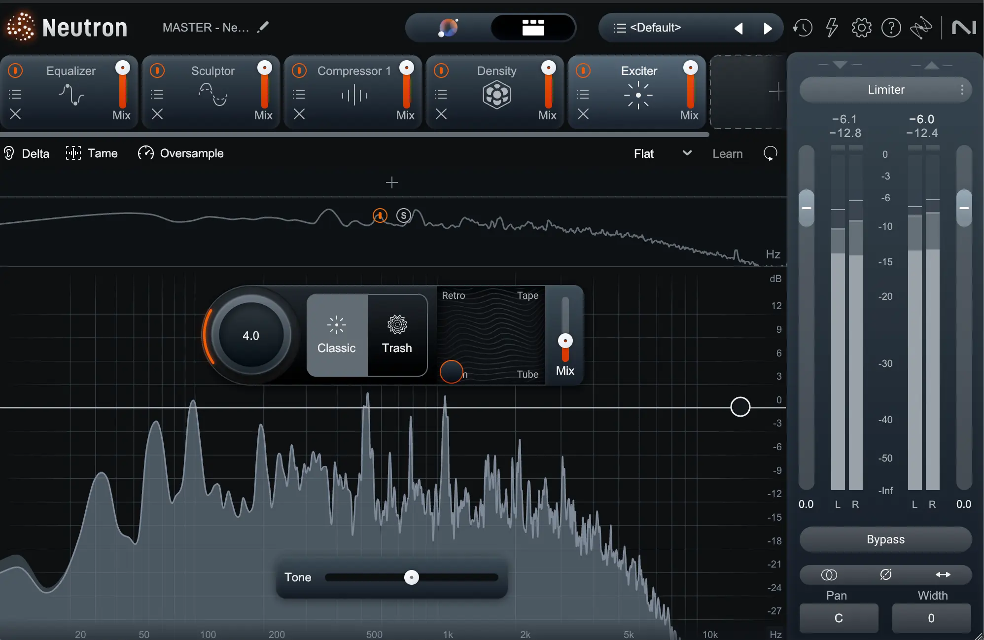 iZotope Neutron 5 Exciter Interface