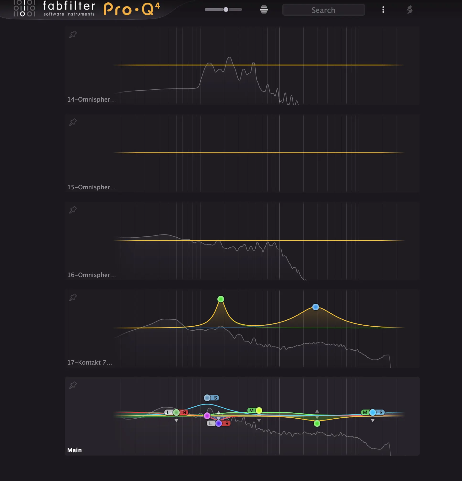 Fabfilter Pro-Q-4 Instance List