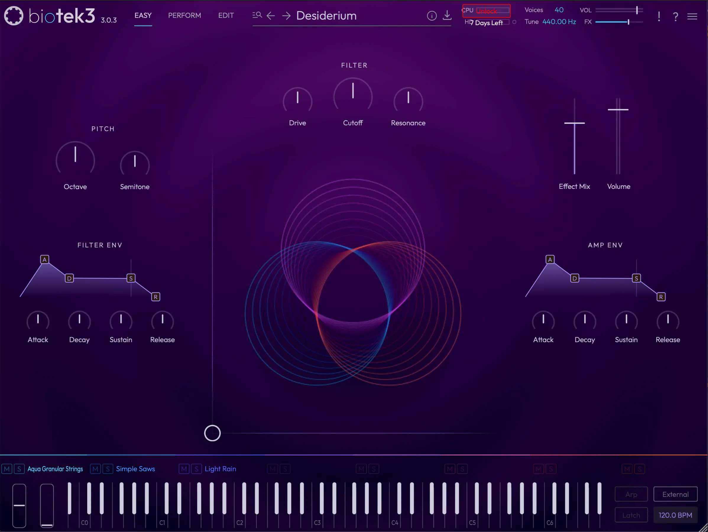 Tracktion BioTek 3 Easy interface