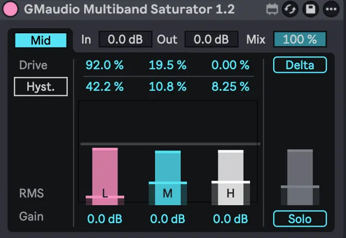 GMaudio Multiband Compressor Interface
