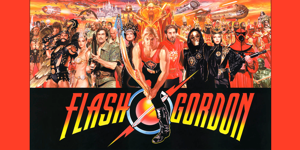 Cover art for "3 Guys and a Flick" podcast featuring Flash Gordon characters and scenes.