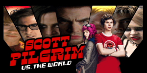 Scott Pilgrim movie review podcast featuring characters from the film.