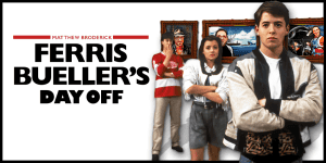 Group of characters from Ferris Bueller's Day Off movie, discussing film on podcast.