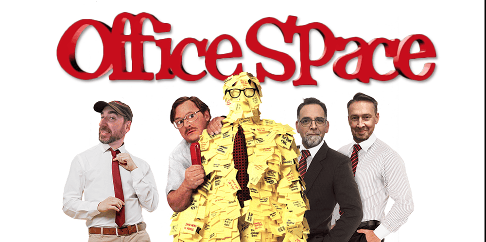 The team from "3 Guys and a Flick" podcast discussing the movie Office Space.