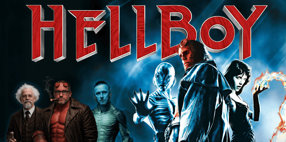 Cover image for Hellboy movie review podcast by 3 Guys and a Flick.