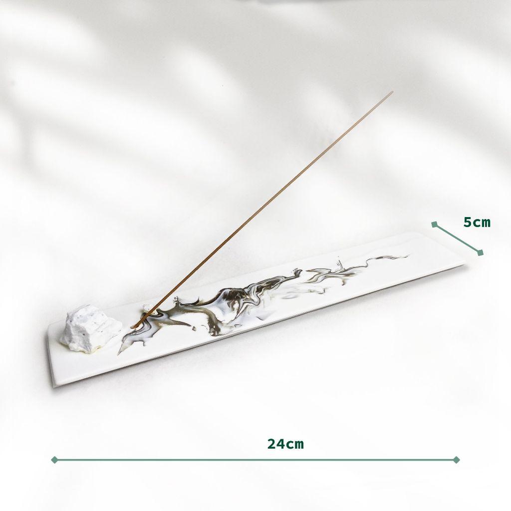 Đế Cắm Nhang Sứ Tranh Thủy Mặc 3 Lành Vẽ Tay Phong Cảnh Á Đông - Ảnh 7