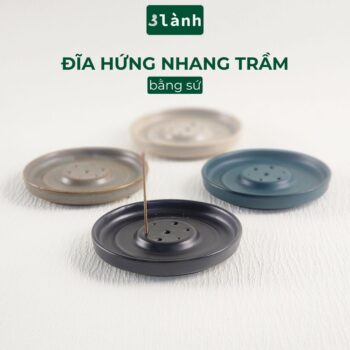 Đế Hứng Nhang Sứ Thủ Công 3 Lành Tối Giản 7 Màu Đối Xứng