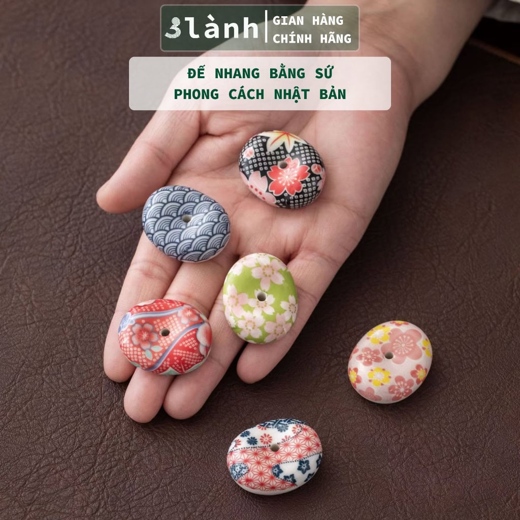 Đế Cắm Nhang Gốm Thiền Nhật 3 Lành Sakura Vảy Cá Seigaha - Ảnh 5