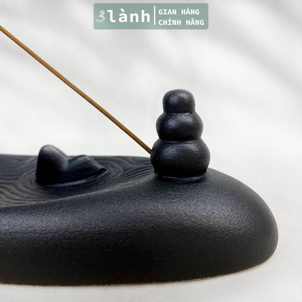 Đế Cắm Nhang Sứ Tranh Thủy Mặc 3 Lành Vẽ Tay Phong Cảnh Á Đông - Ảnh 3
