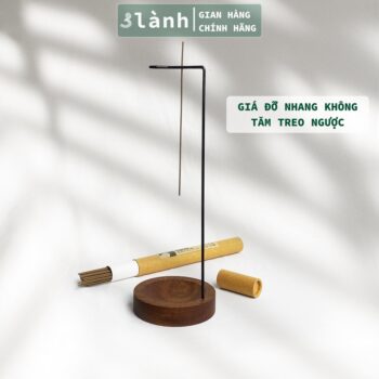 Giá Đỡ Nhang Trầm Treo Ngược Đế Gỗ Thông 3 Lành Decor