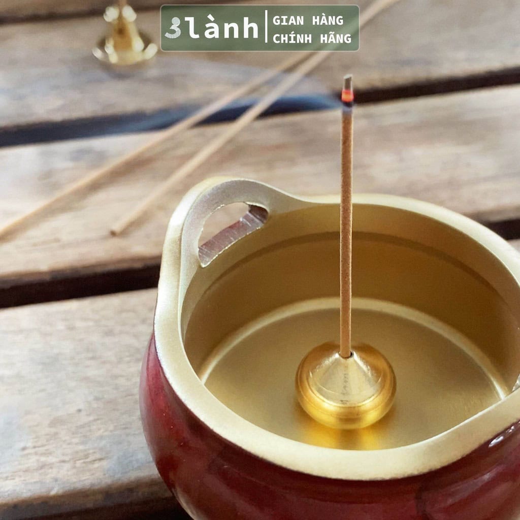 Đế Cắm Nhang Đồng Nhỏ Hình Bầu Núi 3 Lành Đồng Nguyên Chất - Ảnh 6