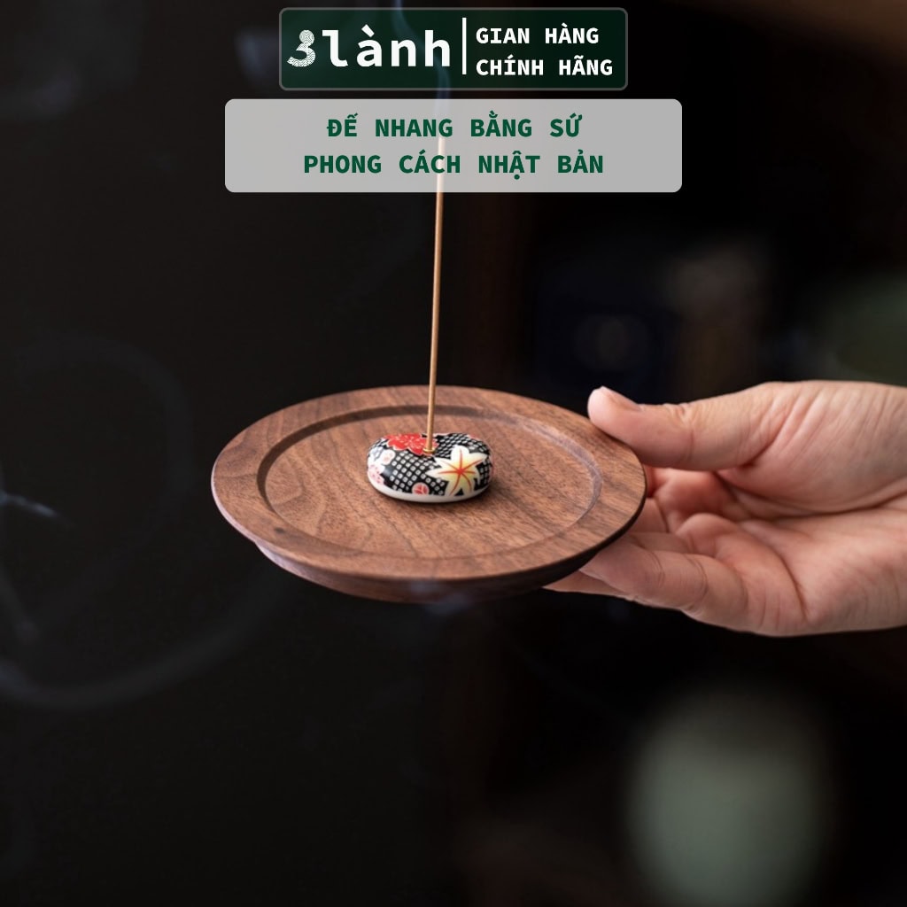 Đế Cắm Nhang Gốm Thiền Nhật 3 Lành Sakura Vảy Cá Seigaha - Ảnh 9