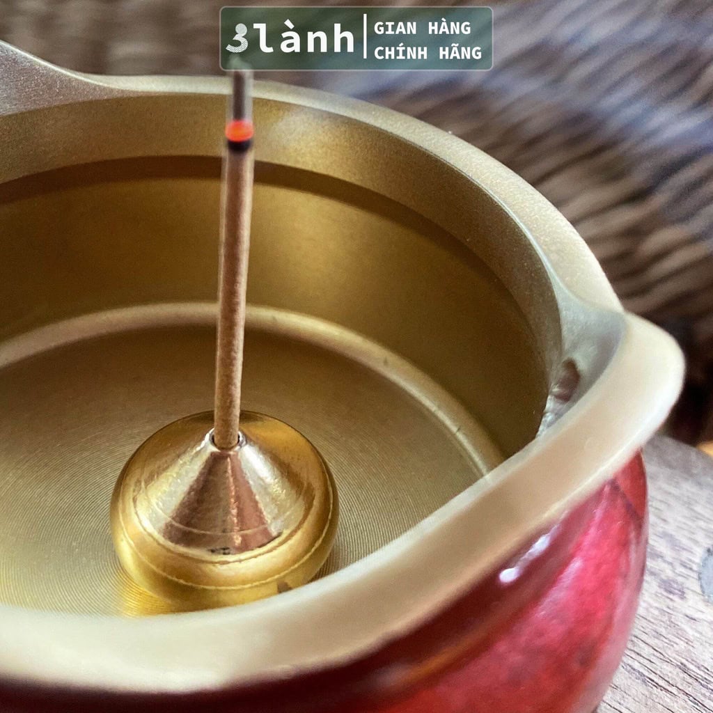 Đế Cắm Nhang Đồng Nhỏ Hình Bầu Núi 3 Lành Đồng Nguyên Chất - Ảnh 4