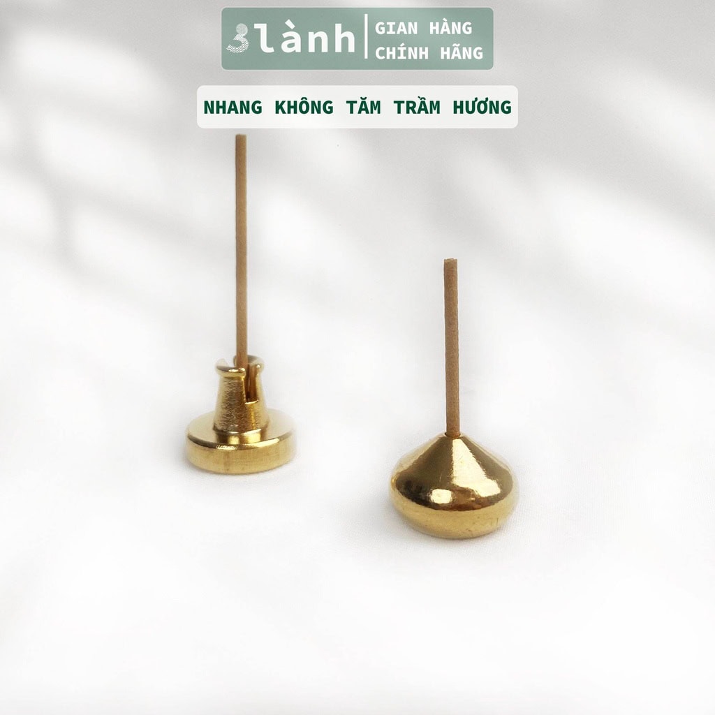 Đế Cắm Nhang Đồng Nhỏ Hình Bầu Núi 3 Lành Đồng Nguyên Chất