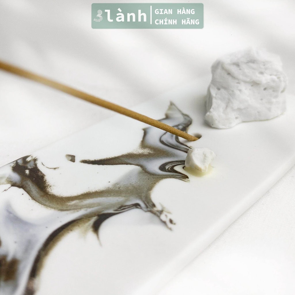 Đế Cắm Nhang Sứ Tranh Thủy Mặc 3 Lành Vẽ Tay Phong Cảnh Á Đông - Ảnh 5