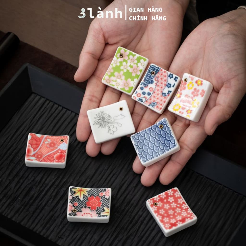 Đế Cắm Nhang Gốm Thiền Nhật 3 Lành Sakura Vảy Cá Seigaha - Ảnh 2