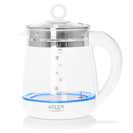 Elegancki Czajnik Elektryczny Adler 1,5L 2200W Szkło/Stal - obrazek 3