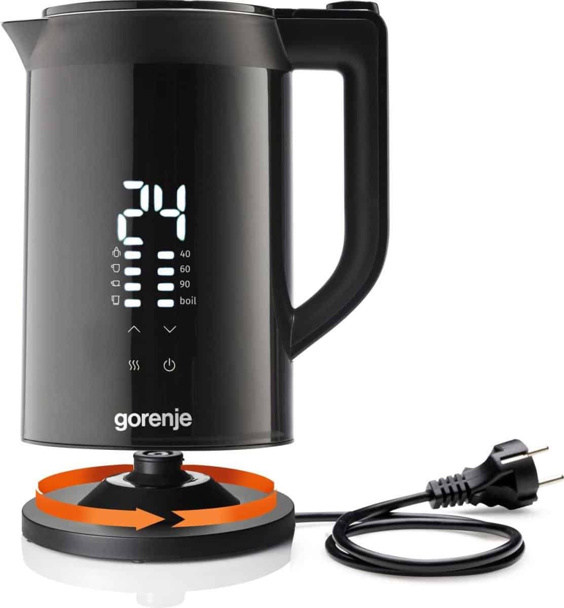 Czajnik elektryczny Gorenje 1.7L stalowy czarny 2200W - obrazek 2