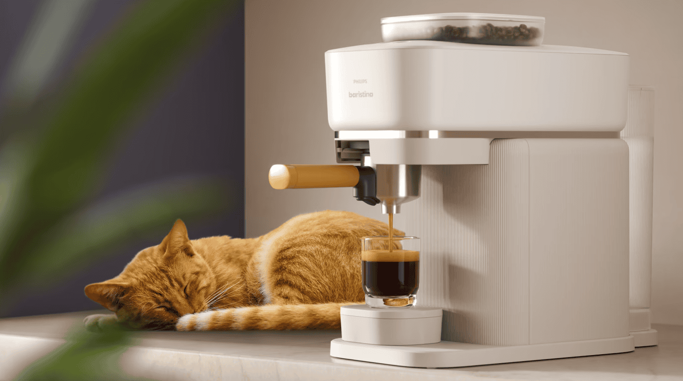 Philips Coffee maker | BAR300/03 Baristina | Pump pressure 16 bar | Semi-automatic | 122.8 W | White - obrazek 6