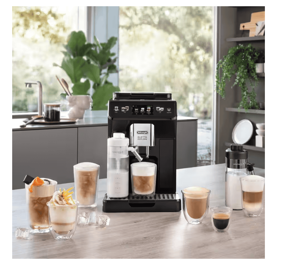 Delonghi Coffee Maker | ECAM450.55.G Eletta Explore | Pump pressure 19 bar | Built-in milk frother | Automatic | 1450 W | Grey - obrazek 5