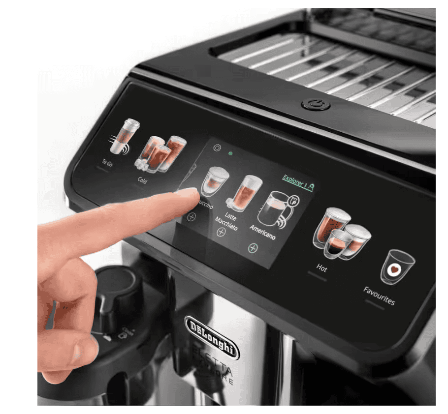 Delonghi Coffee Maker | ECAM450.55.G Eletta Explore | Pump pressure 19 bar | Built-in milk frother | Automatic | 1450 W | Grey - obrazek 2