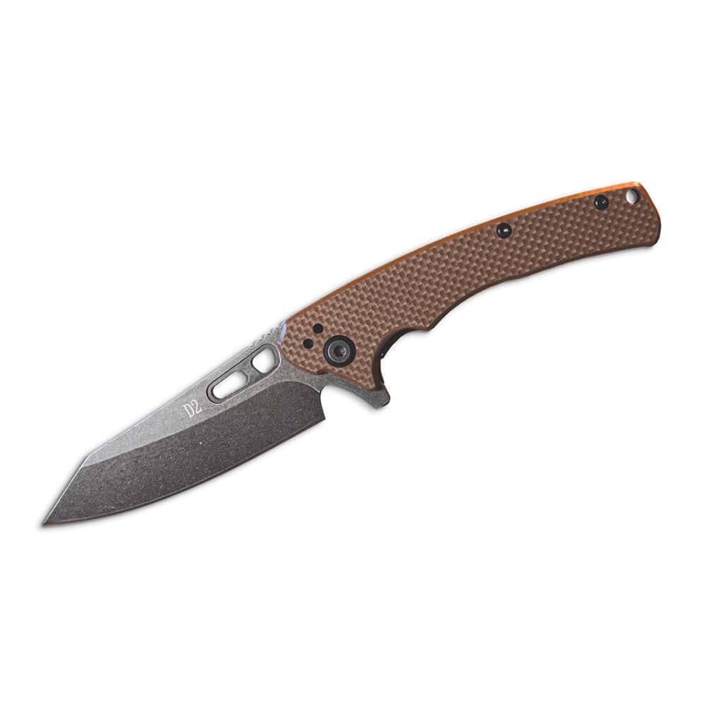 Open Elite Folding BB Ignite Knives in brown