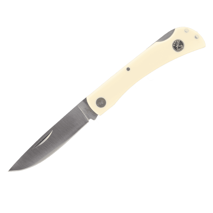 Pecos Tumble Weed Roper Folding Lockback Yellow Delrin Open