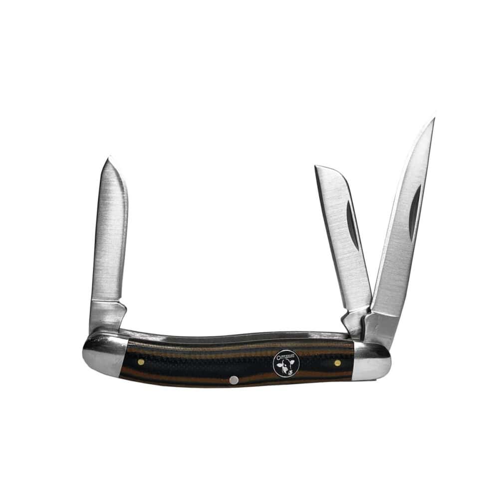 open Cattleman Stockman Cowhand Series Knives in brown