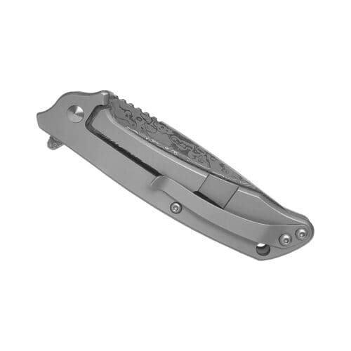American Buffalo Roper Frame Lock BB Maverick Damascus