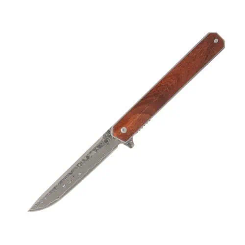 Spur Damascus Folding Knife