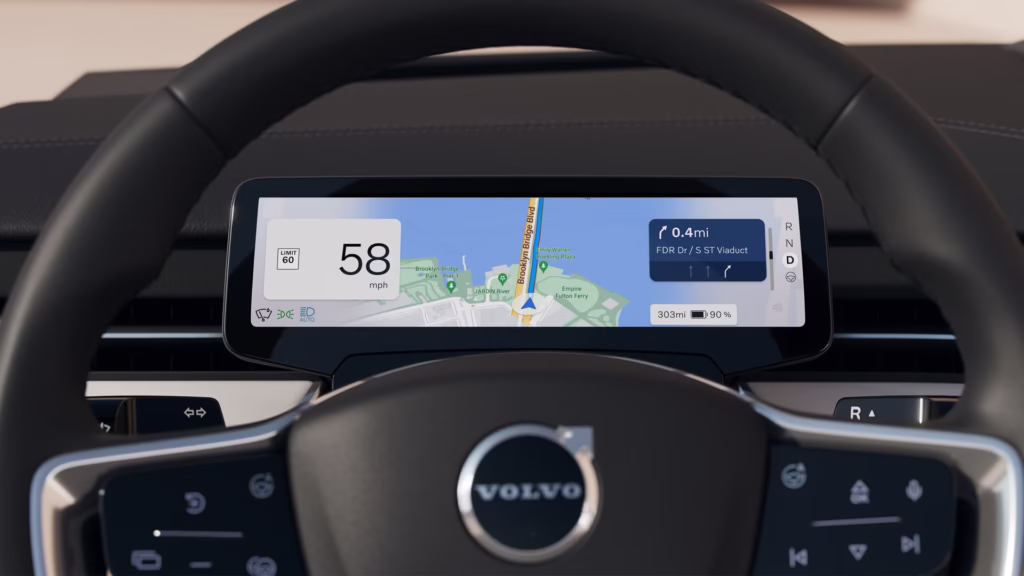 volvo ex90 electric driver display