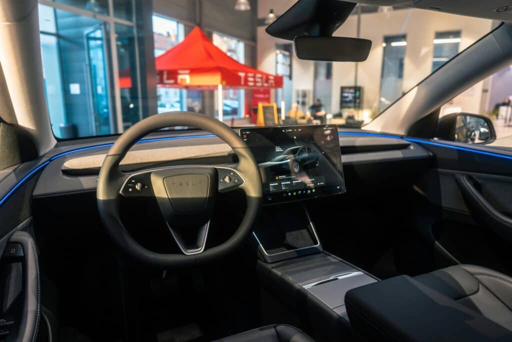 tesla model y ev interior
