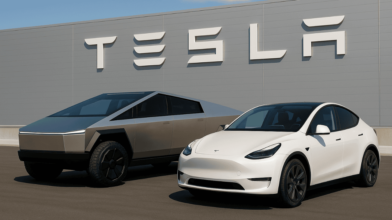 tesla cybertruck and model y