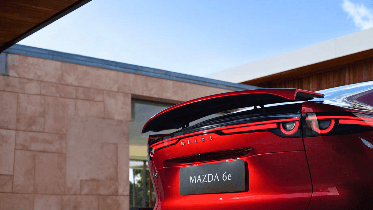Mazda 6e 2026 rear spoiler