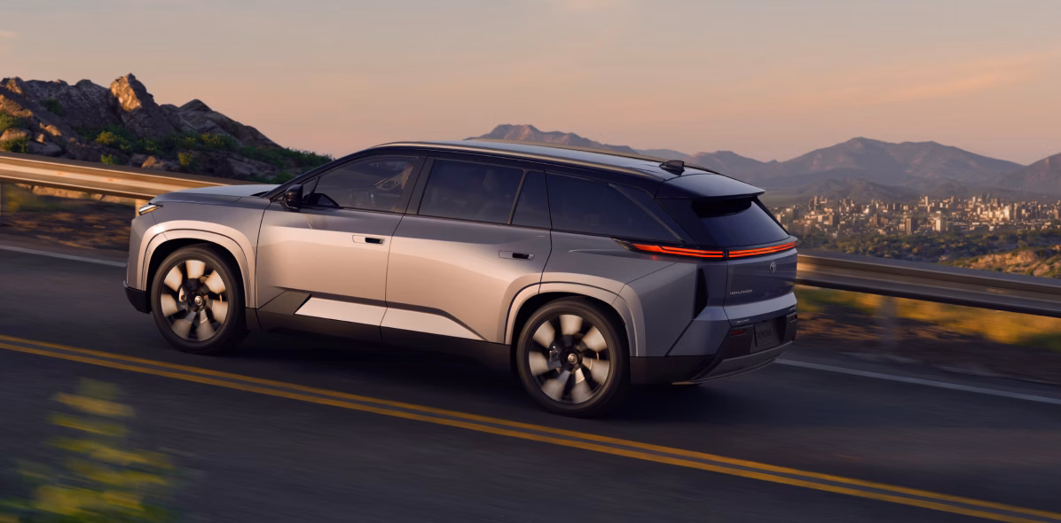 2027 Toyota Highlander EV driving