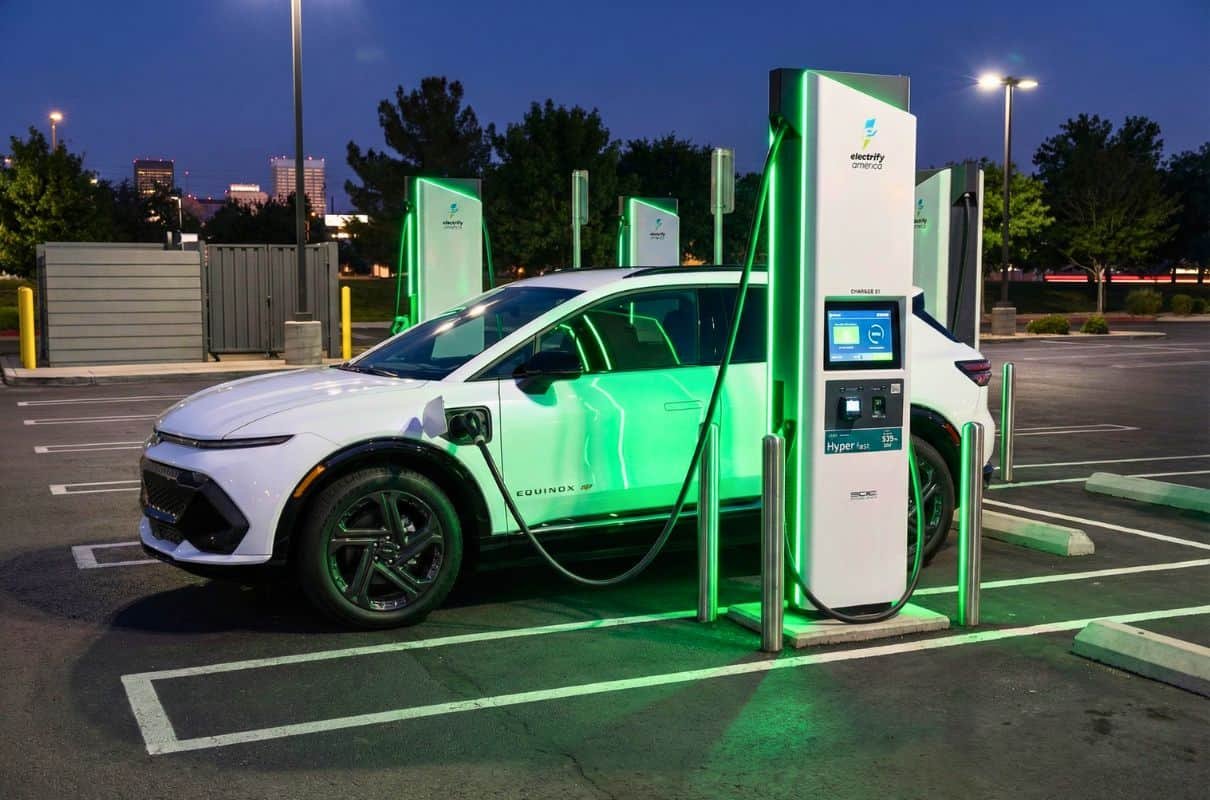 Equinox EV Charging on a Electrify America EV Charging station