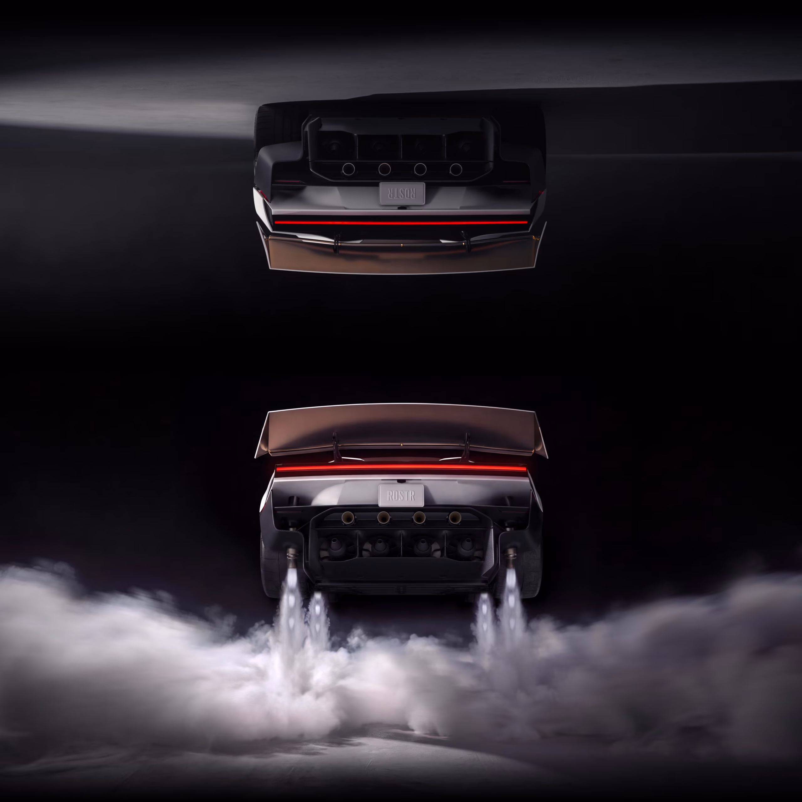 Tesla Roadster Flying Car upside down