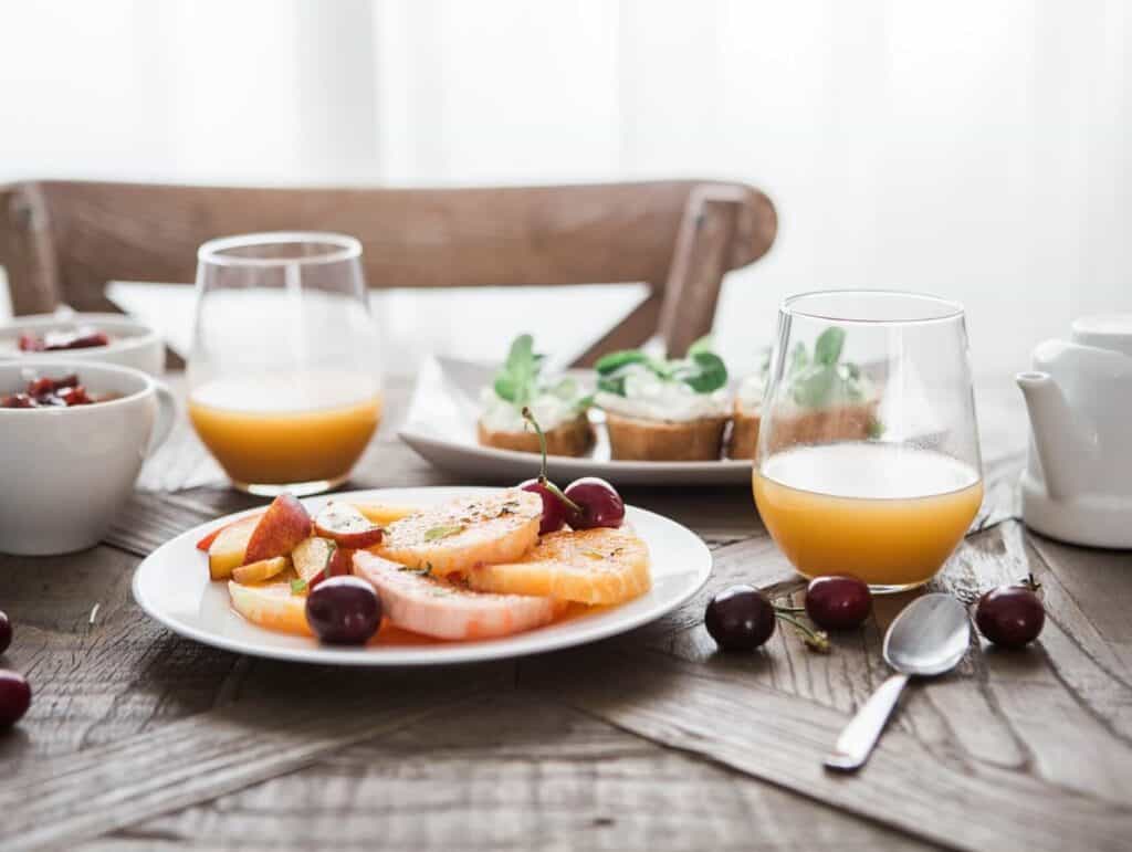 a cozy breakfast table setting - morning routine for bloggers
