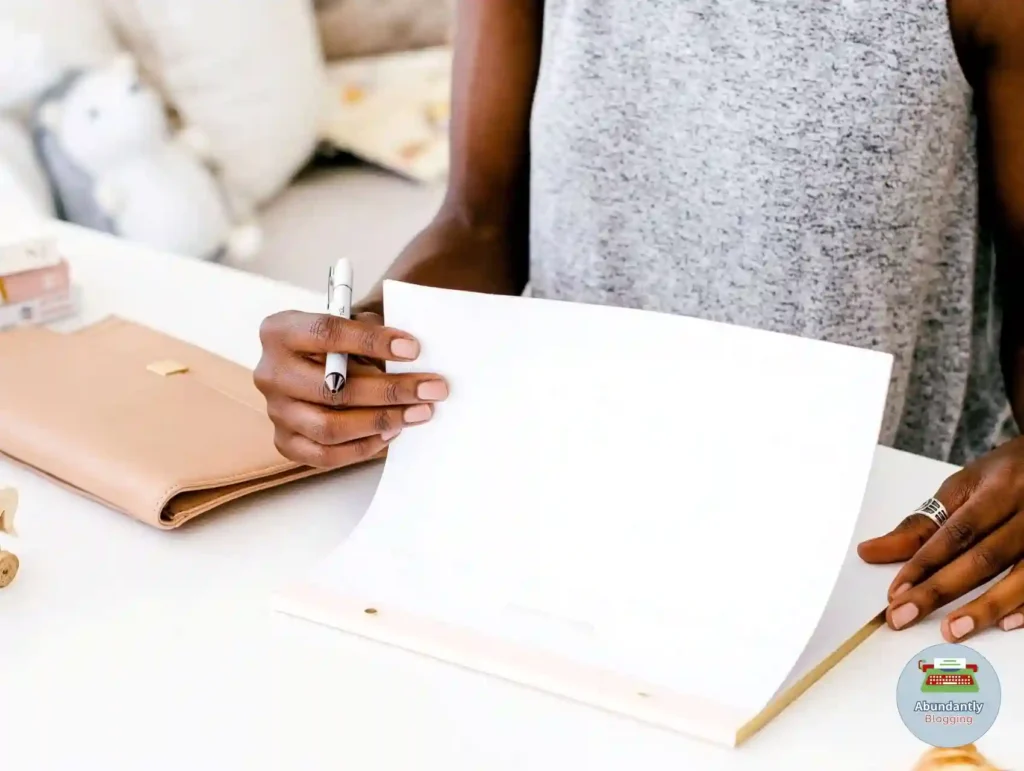 woman looking at her calendar - time management tips for bloggers