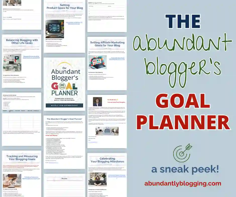 A sneak peek into the Abundant Blogger's Goal Planner