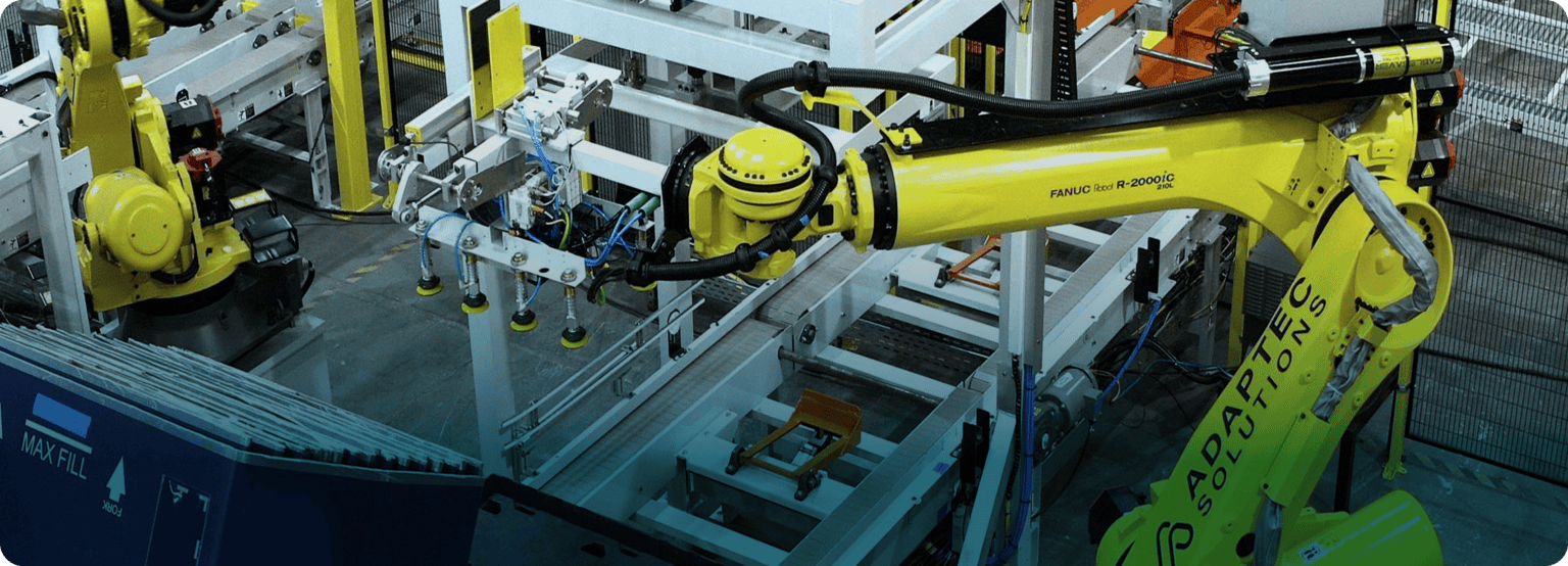 Robotic automation equipment for manufacturing and assembly processes.